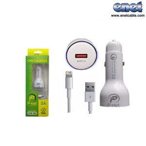 شارژر فندکی+کابل شارژ آیفون پی نت PSHF-203