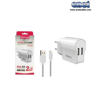 آداپتور شارژ + کابل میکرو ۲خروجی تسکو TTC48