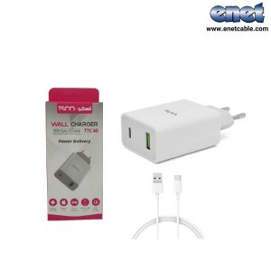 آداپتور شارژ + کابل Type-C تسکو TTC 60