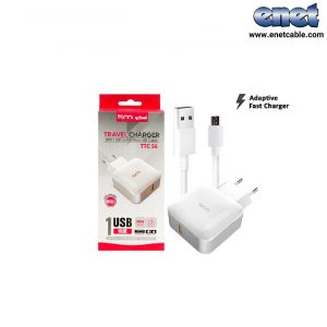 آداپتور شارژ + کابل میکرو ۱خروجی تسکو TTC-56 فست شارژ