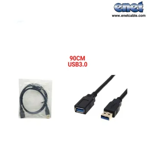 کابل افزایش USB3.0 مشکی ۹۰سانتی