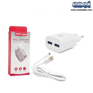 آداپتور شارژر+کابل میکرو ۲ خروجی تسکو مدل TTC-62