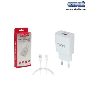 آداپتور شارژر+کابل type-c تسکو مدل TTC-61