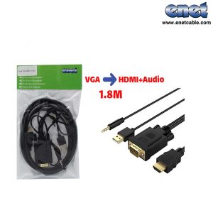 کابل تبدیل VGA به HDMI همراه باصدا ۱٫۸ متری