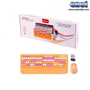 کیبورد و موس بی سیم هترون HATRON HKCW350 نارنجی