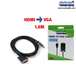 تبدیل کابلی HDMI To VGA 1.8M(قابلیت اتصال به کنسول) ای نت/ENET