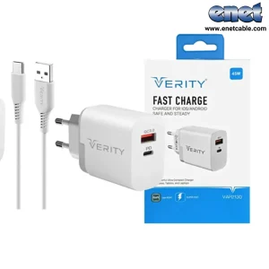 کلگی شارژر همراه با کابل تایپ سی وریتی VERITY-AP2130 - 45W