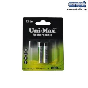 باتری نیم قلم شارژی ۸۰۰ یونی مکس/Uni-Max