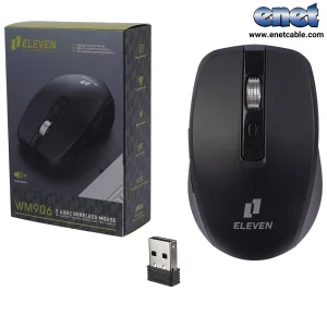 موس بی سیم و بیصدا مشکی WM906 الون/ELEVEN