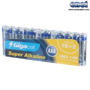 باتری نیم قلمی ۱۲تایی سوپرآلکالاین  گیگاسل/GIGACELL